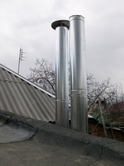 Загильзовка дымоходов и установка вент.труб